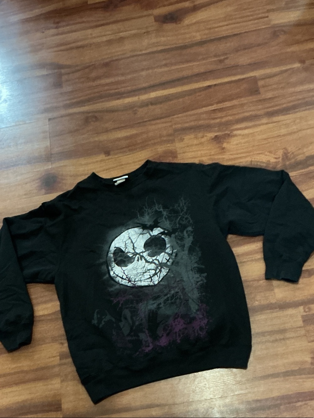 Disney Black Graphic Crewneck Sweater with Skull Design medium Halloween men